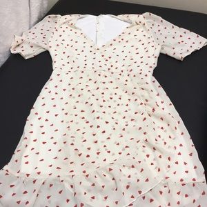 Cute little white dress with red hearts